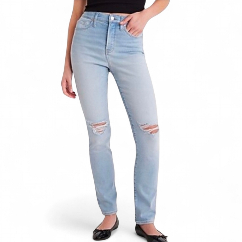 Express High Waist Ripped 90s Slim Jeans Size 4 Long